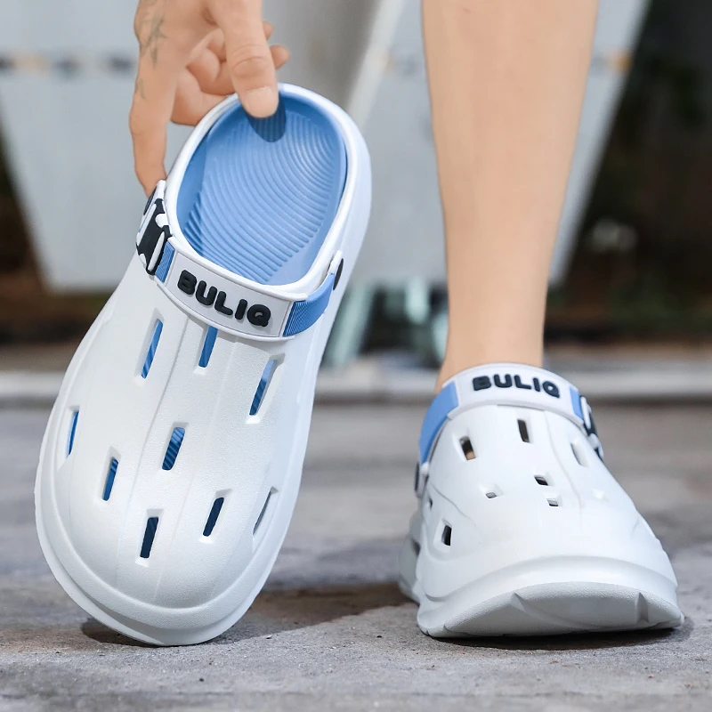 

Heel Support Men Summer Flat Sandals Anti Slip Stable Stand Long Time Outdoor Walking Shoes