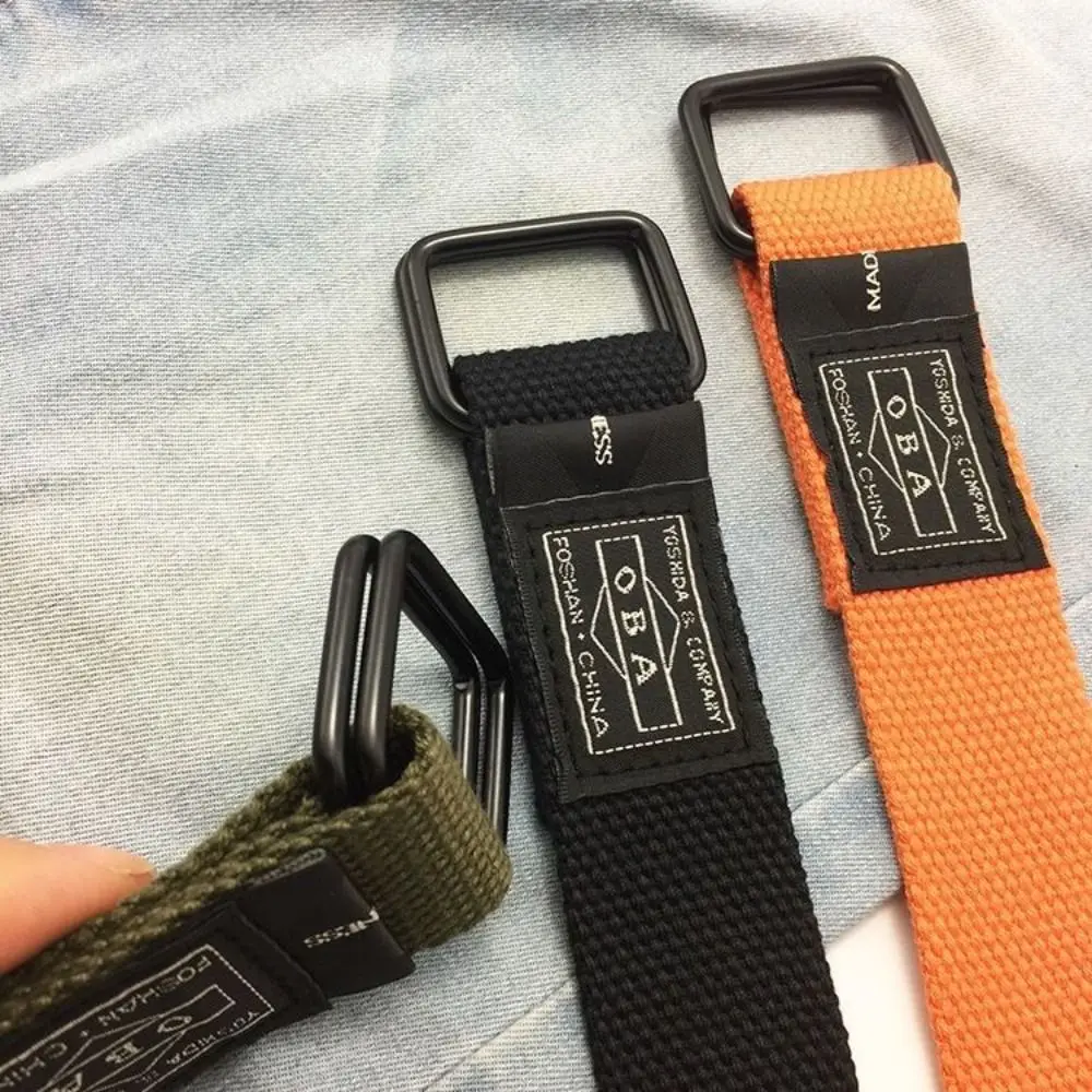 Casual Fashion Luxury design Nylon Braided Belt Simple Versatile Double Ring Waistband Cargo Pants Belt