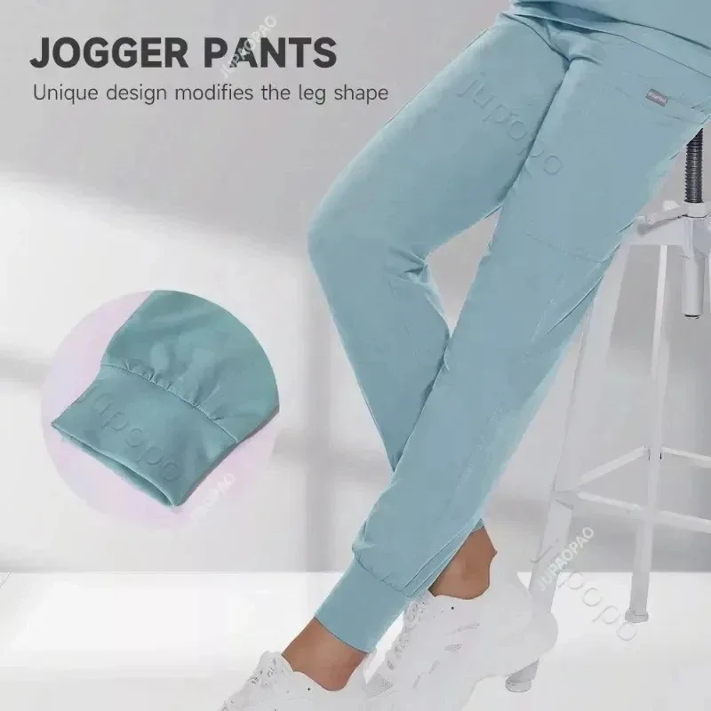 Multicolour Jogger Suits Doctor Nursing Uniforms Short Sleeve V-neck Tops Pocket Pants Nurse Scrubs Set Medical Clinical Clothes