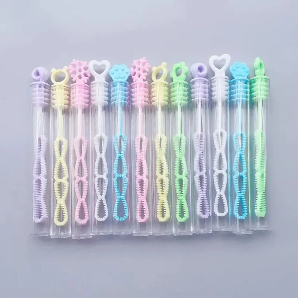 10 Uds. De burbujas coloridas para niños, tubo vacío, máquina de burbujas para fiesta de cumpleaños de dibujos animados, juguetes, recuerdo bonito, regalo de Carnaval