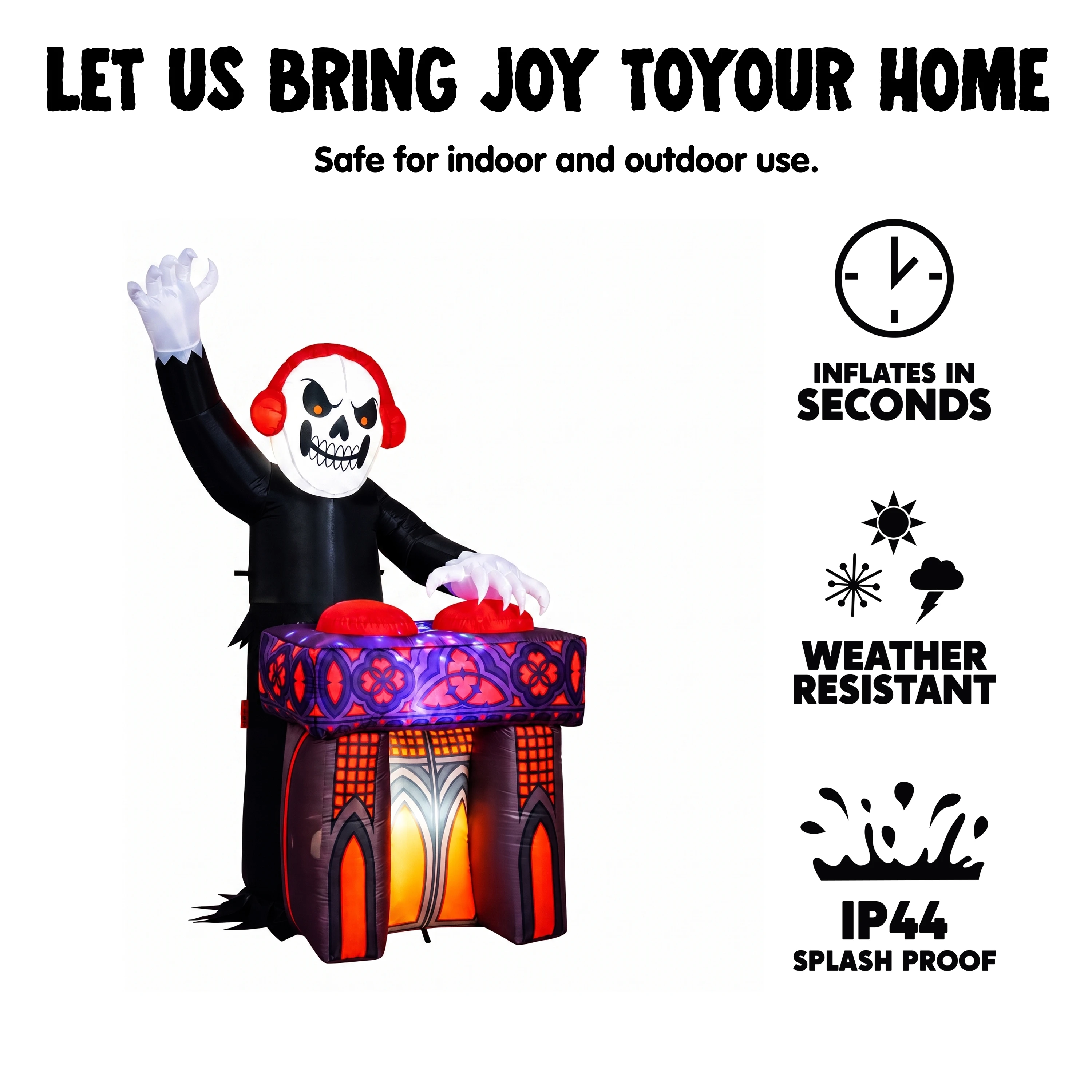 6FT DJ Skeleton Inflatable Decoration 4