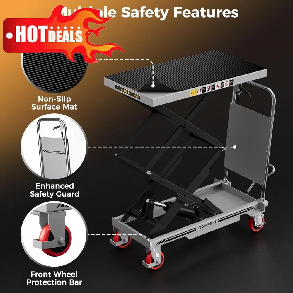 

Bestseller Hydraulic Lift Table Cart 330lbs Capacity Double Scissor Lift with Safety Guard Material Handling