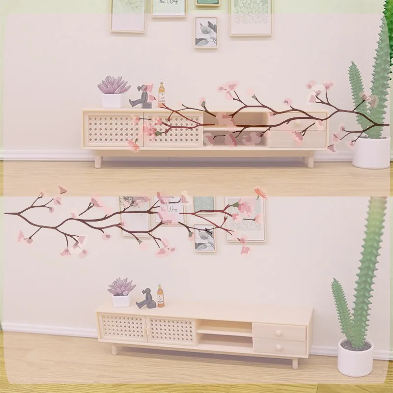 

1/12 Dollhouse Mini TV Cabinet Model Furniture Decoration Dollhouse Living Room Micro Scene Photo Props Pretend Play Toys