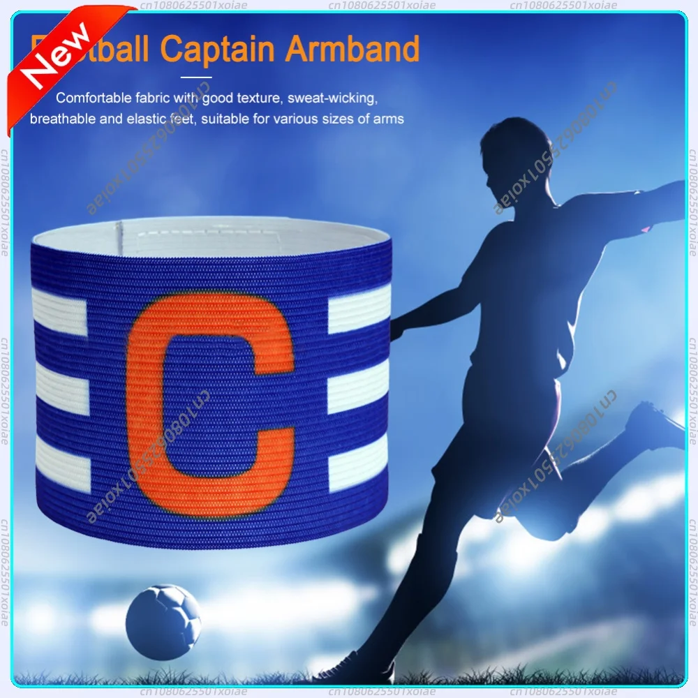 Football Captain Armband Adjustable Leader Competition Armband Breathable Brazalete Capitan Band Clear Icon with Touch Fastener