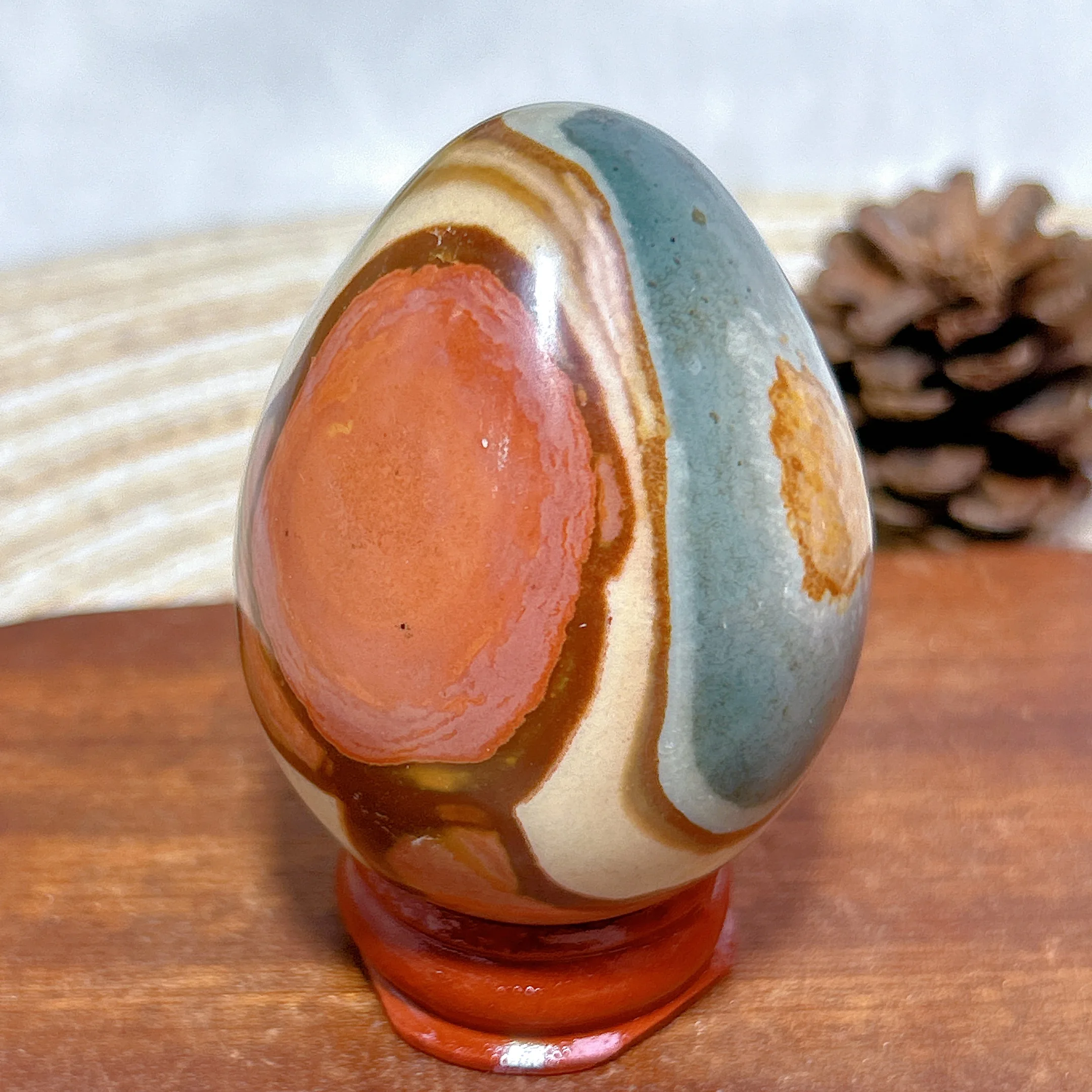 Healing Natural Crystals Polychrome Jasper Egg Gemstones Polished Energy Ornament High Quality Home Decorations Room Decro Gift