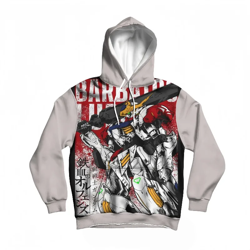 Nuevo traje móvil de Otoño Invierno para hombre, Gundam Iron Blooded Orphans Barbatos, Sudadera con capucha estampada, estampado 3D, adecuado para uso diario