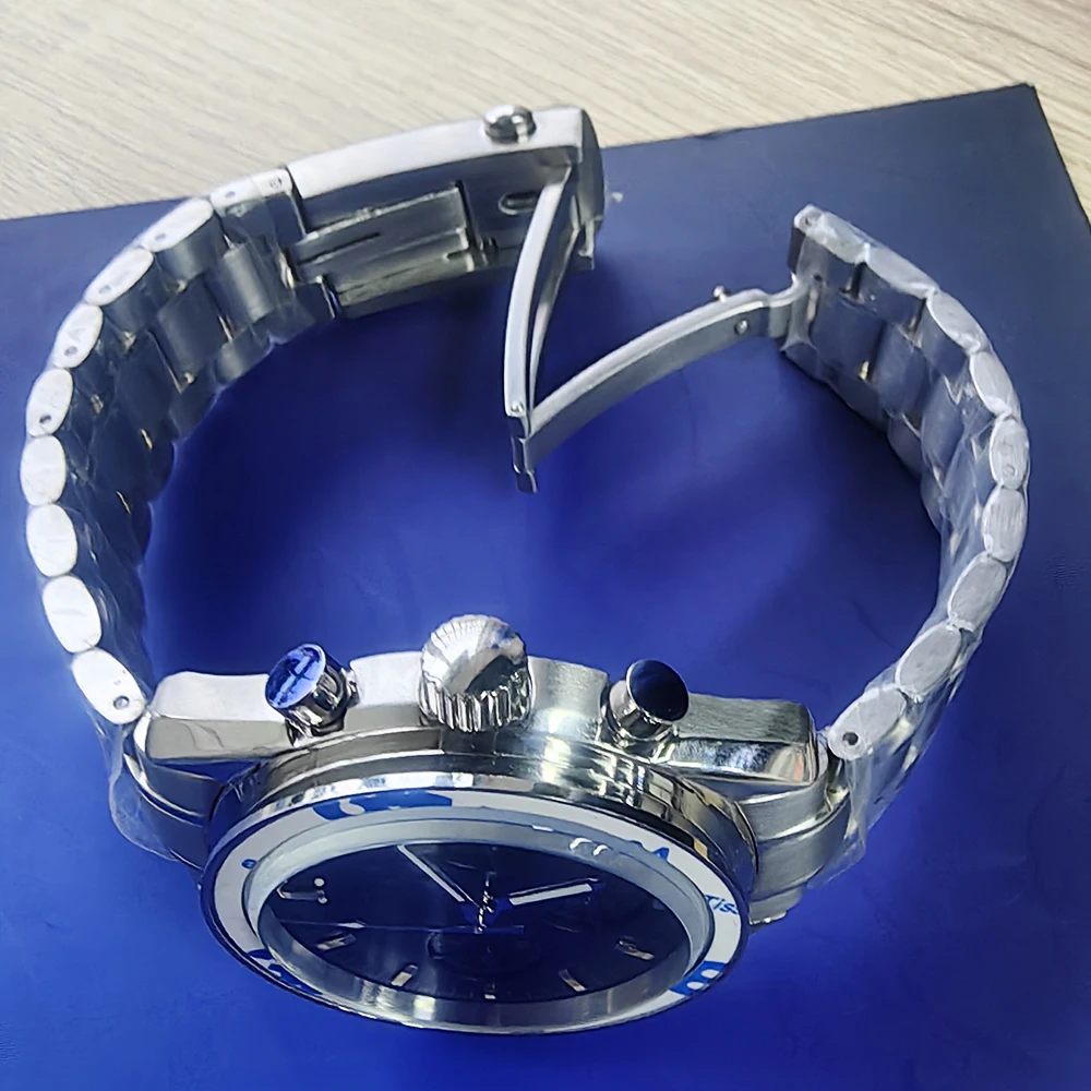 Cassa con cinturino in argento da 40 mm quadrante con lunetta in argento e lancette per accessori per orologi con movimento VK63 e strumenti di riparazione per accessori per orologi VK63