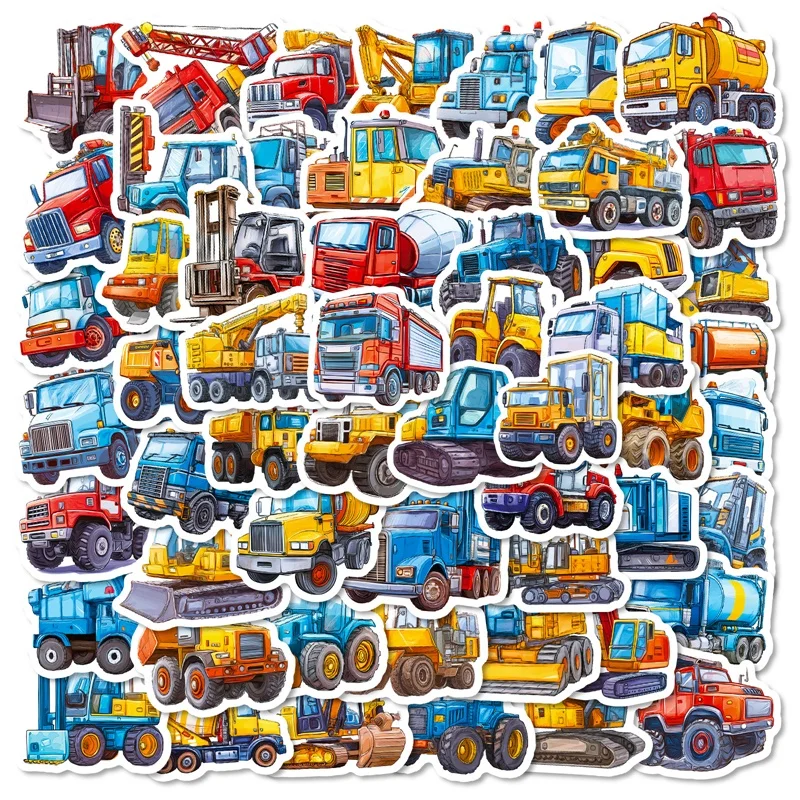 

10/30/56PCS Cartoon Engine PVC Sticky Sticker Aesthetic Children's DIY Colored Decoration Scrapbooking School Supplies