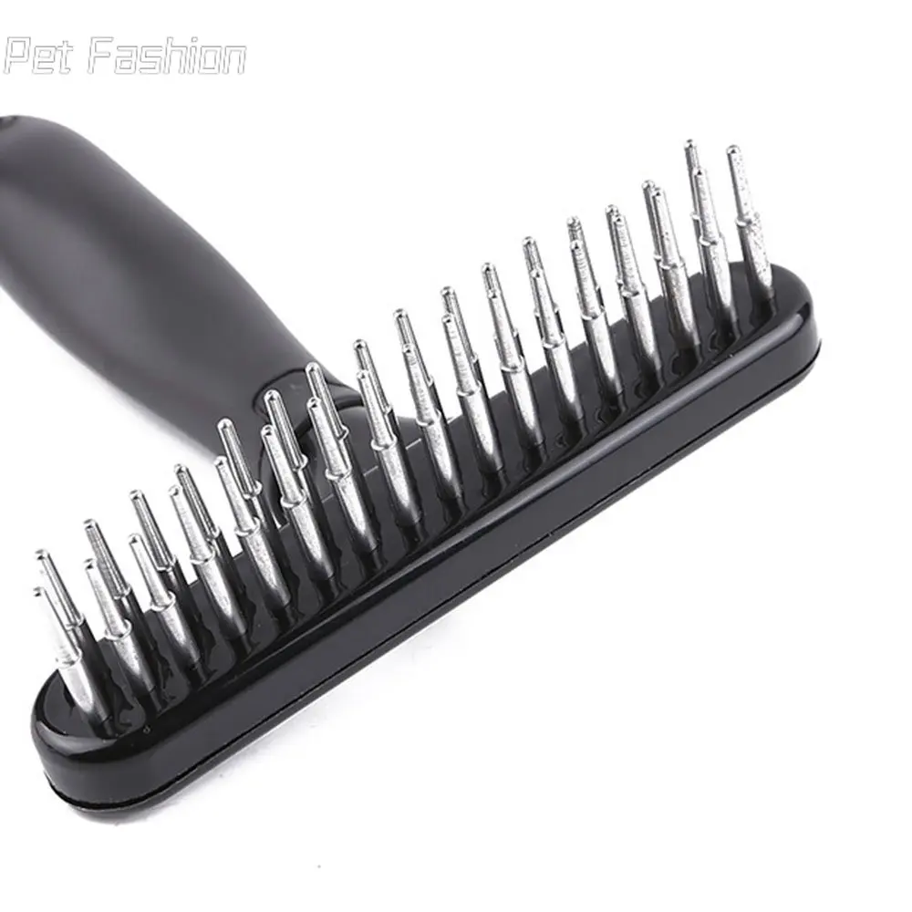 Dog Rake Deshedding Dematting Brush Comb Undercoat Rake for Dogs Cats Short Long Hair Pet Brushes Shedding with Double Row Pins