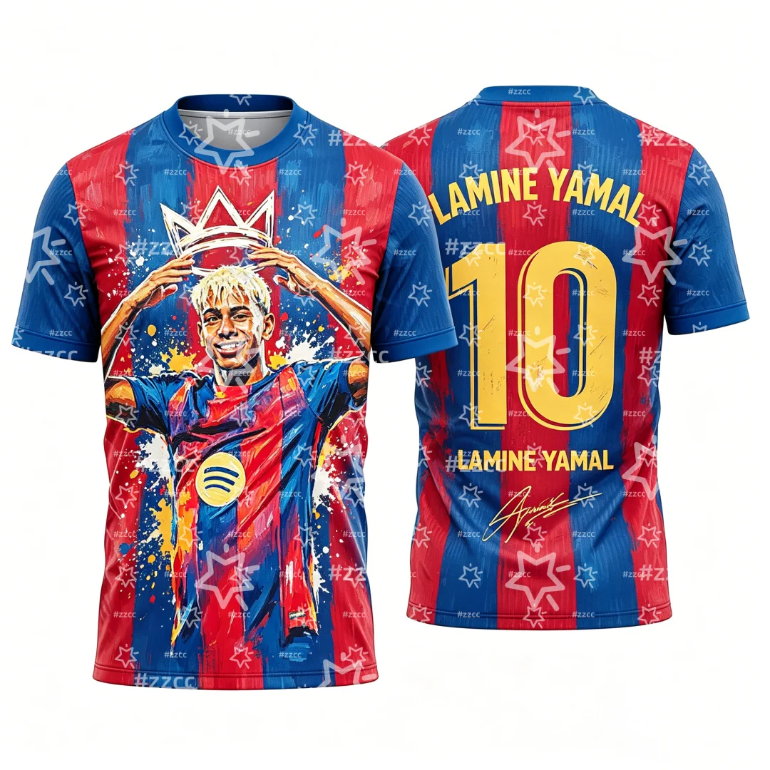 2026 Lamine Yamal Nr. 10 Fußballtrikot Match- & Trainingsset Sommer Sport Herren T-Shirt Kinderbekleidung Tee Y2K Damen – Detail 5