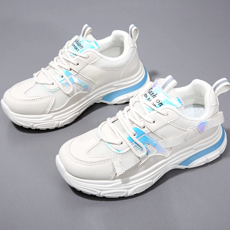 

Кроссовки женские сетчатые большого размера, Спортивная удобная повседневная обувь, дышащие, для улицы, Размеры 35-42, на лето