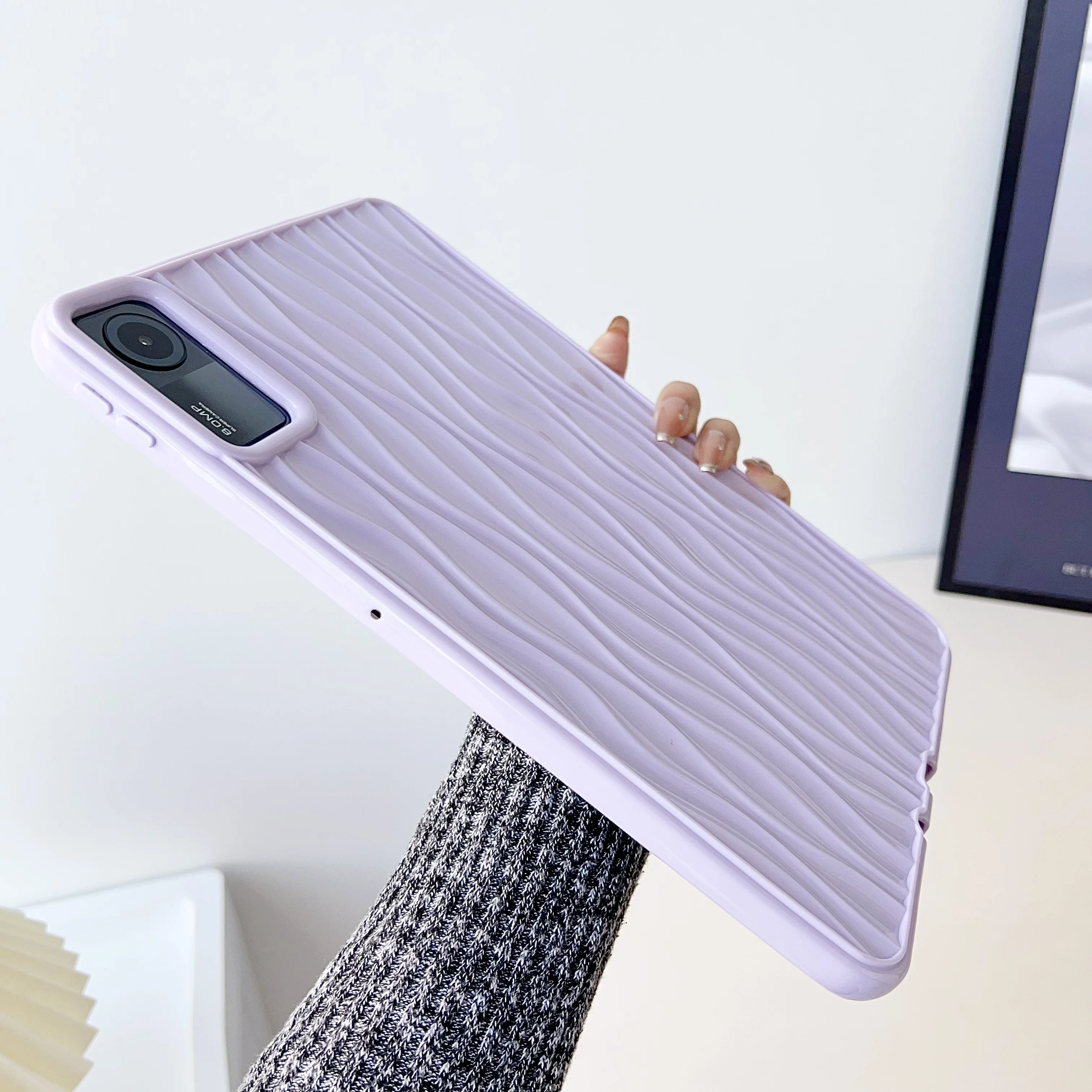 Coque en TPU souple avec ondulation de l'eau pour Xiaomi, coque de sécurité stéréoscopique, colorée, simplicité, adaptée pour Redmi Pad SE 11 2023 Pad 6 5Pro