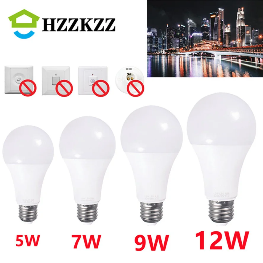 Selling LED Dusk To Dawn Bulb 12W 9W 7W 5W E27 Light Sensor Outdoor Light AC85-265V Day Night Light Auto ON OFF LED night Lamp