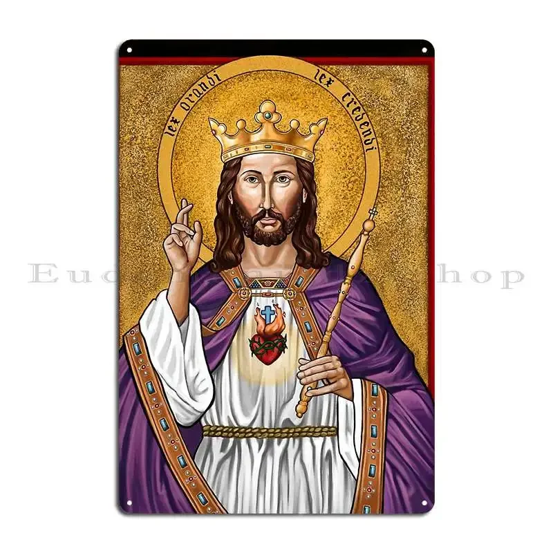 The Christ Pantocrator Metal Poster Club Bar Wall Jesus Christ Tin Plaque The Lords Prayer in Portuguese Metal Sign Posters