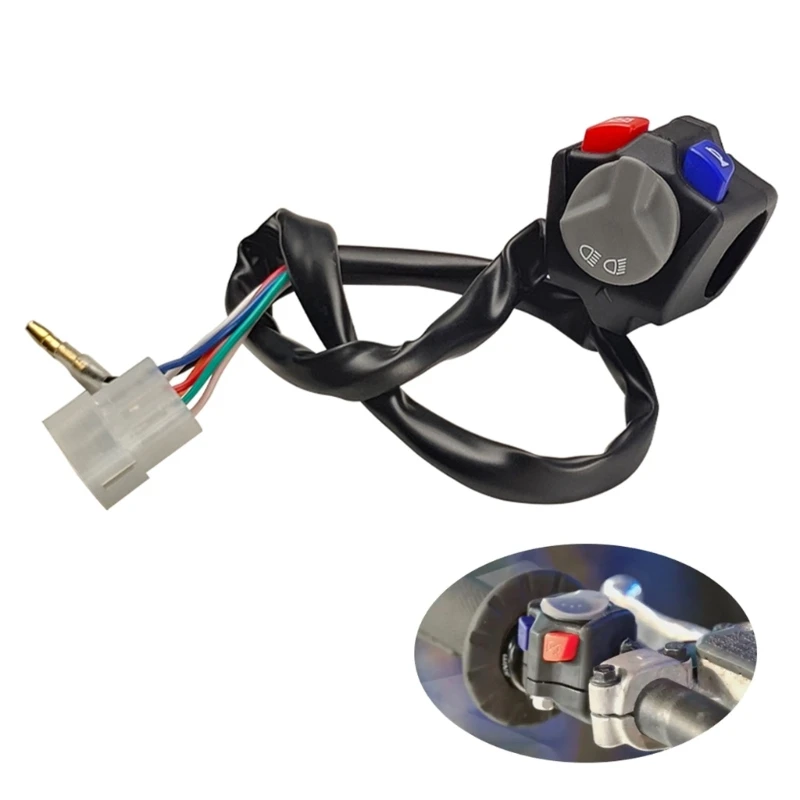 

Motorcycle High/Low Beam Horn Switch Waterproof Starter Stop Button Motorbike Modification Accessory H9EE