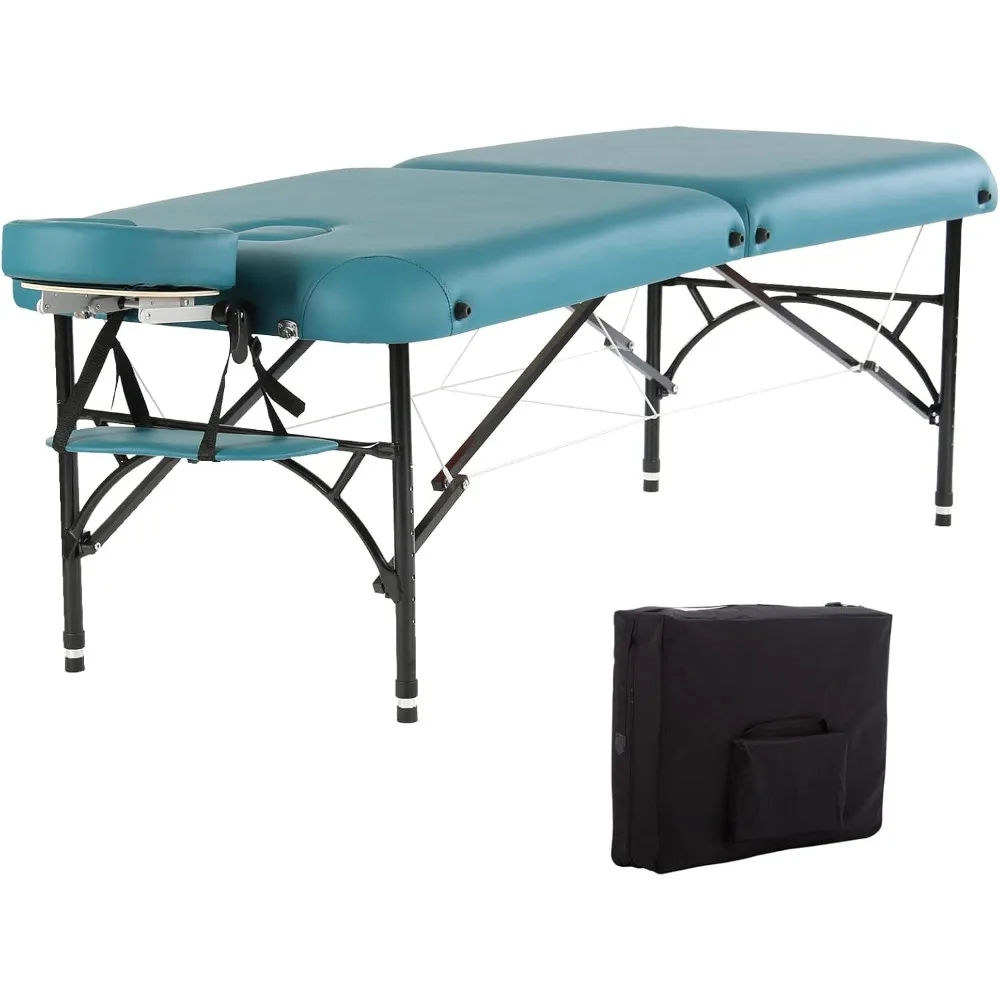 

28" Width 2 Folding Portable Lightweight Massage Table Facial Salon Spa Tattoo Bed with Aluminium Leg(2.56" Thick