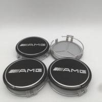 4pcs 3D 75mm For AMG Car emblem Wheel hub Center Cap Badge covers sticker Decals Styling accessories