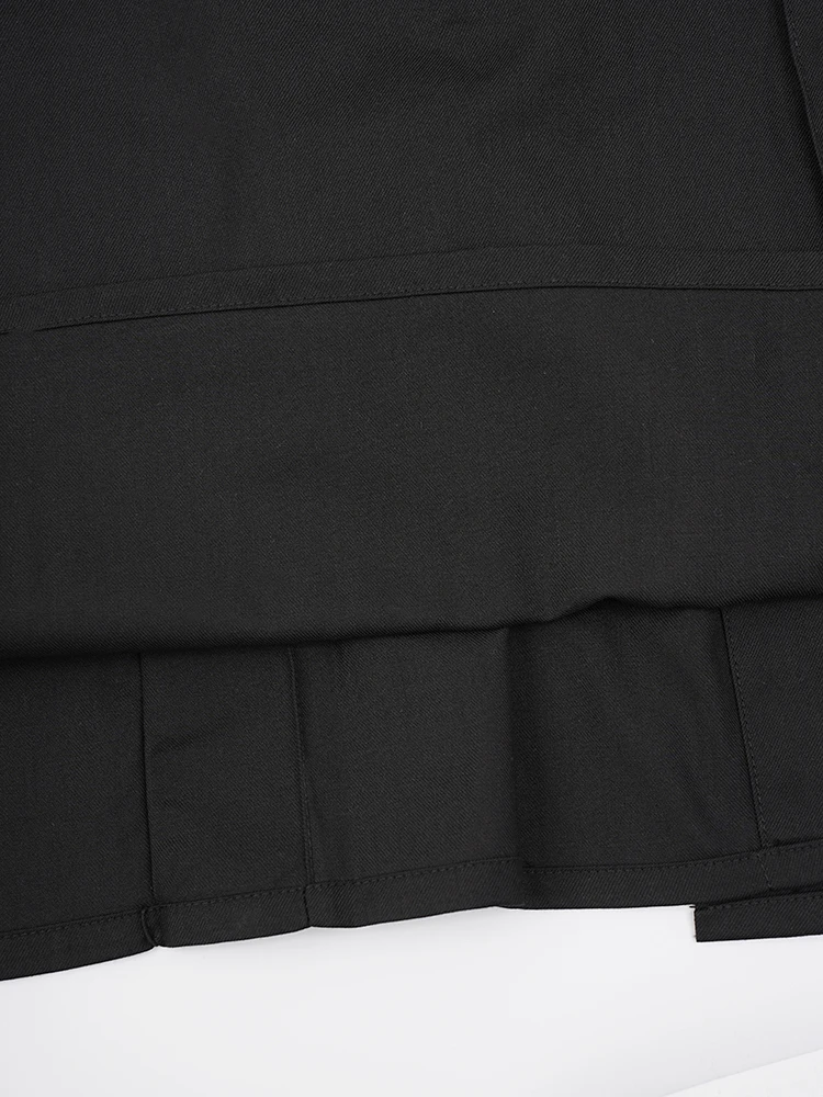 [EAM] High Waist Black Pleated Botton Shaped Elegant Midi Half-body Skirt Women Fashion Tide New Spring Autumn 2024 CPG1936