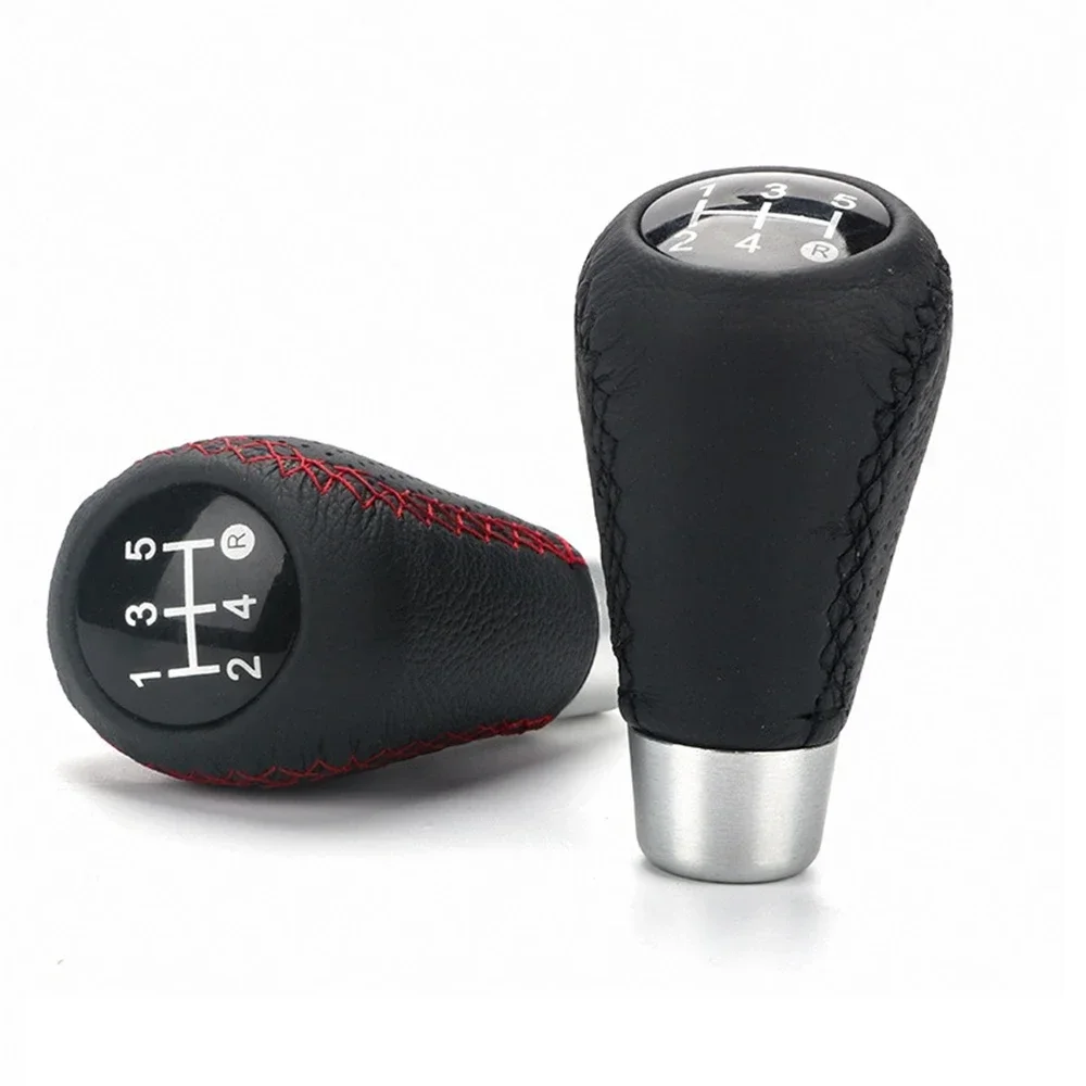 Universal 5 Speed 5R Car Red Line Manual Leather Shifter Cover Stitch Gear Shift Knob Shifter Lever Cover AT MT
