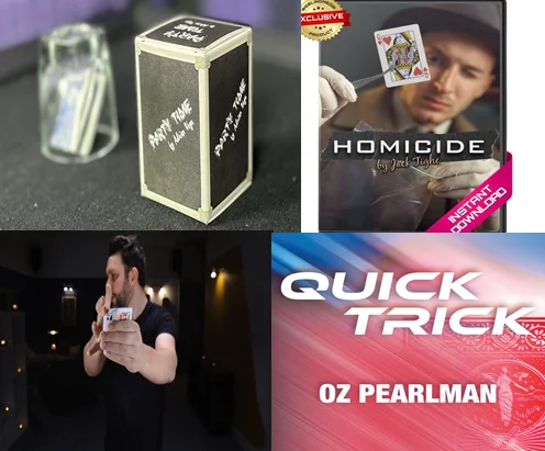 PARTY TIME by Adrian Vega,Homicide by Jack Tighe,Fingertip Peek by Benjamin Earl,Quick Trick by Oz   Magic tricks