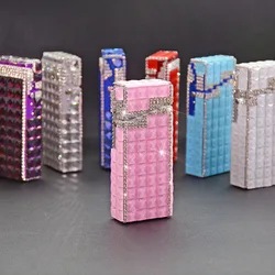 Rhinestone fine Cigarette Box Automatic Cartridge 20 pieces Women's Slender Cigarette box Smoking Accessories