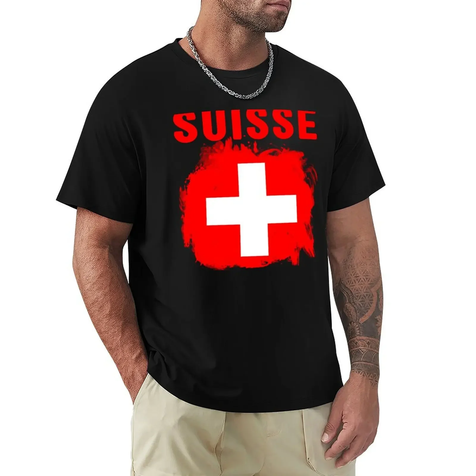 

Suisse le Suisse T-shirt sports fans quick drying sublime Short sleeve tee men