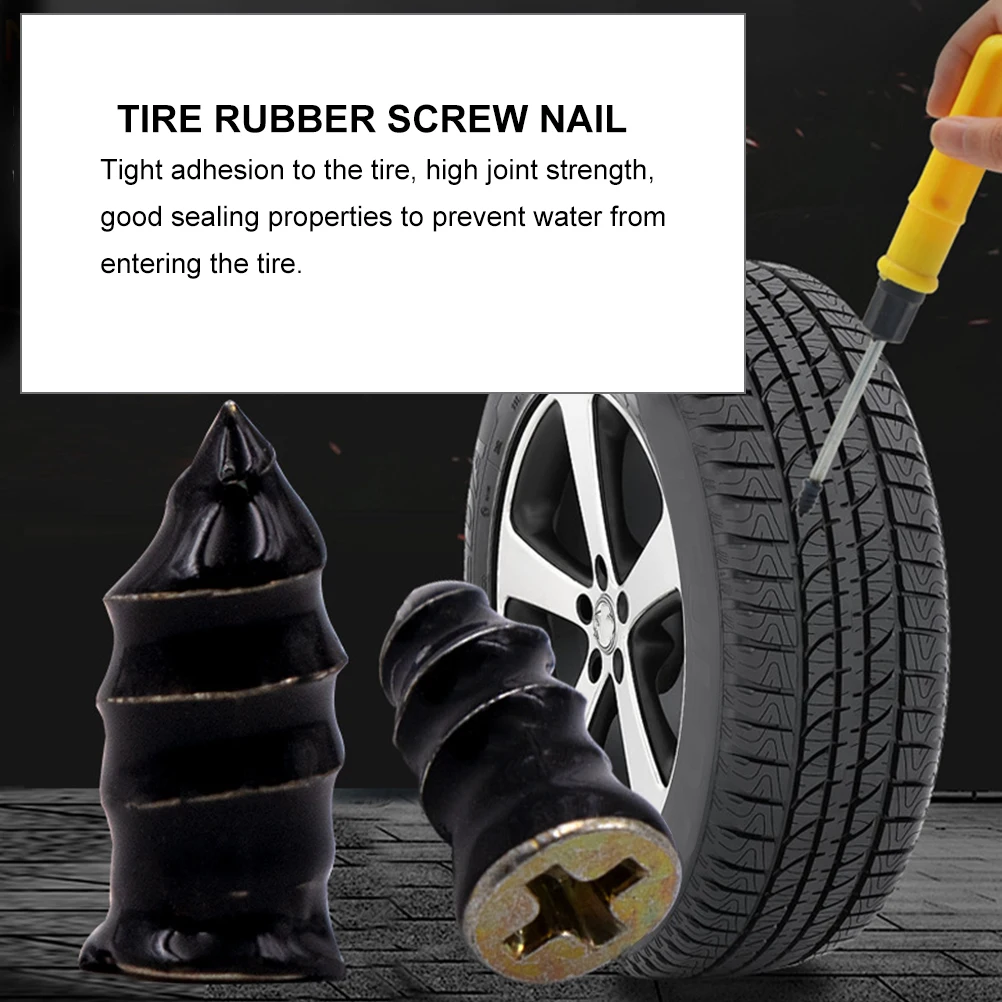 

20Pcs Tire Repair Rubber Nails High- Screw Nail for Car Motorcycle Electric Bike Repairing Tool