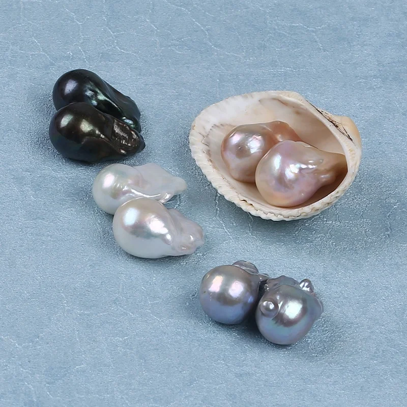 

16-19mm White Pink Grey Black Large Baroque Flame Ball Pearls Natural Irregular Shape Freshwater Fireball Loose Pearl