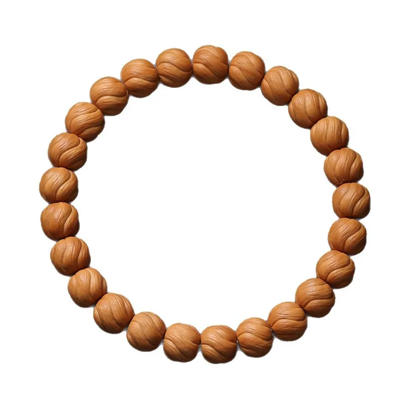 Wild Carved Curly Crisp Monkey Head Bracelet Mens Walnut Seed Single Loop Cultural Play Mala Festival Gift