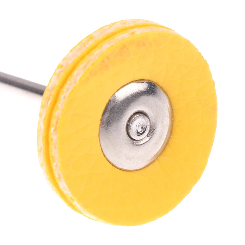 

5 Pieces 2Colors T-Shape 2.35mm Handle Yellow/White Cloth Wheel Jewelry Polishing Cloth Wheel Fine Polish Leather Wheel Tool