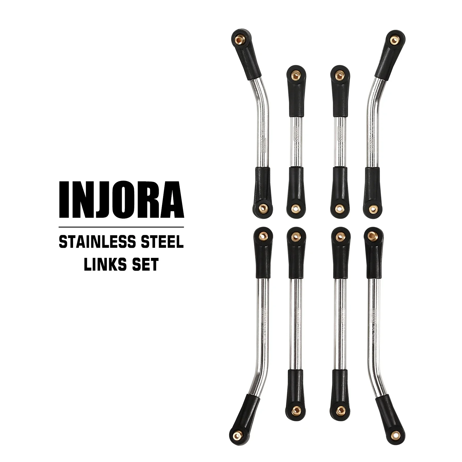 INJORA Stainless Steel High Clearance 4 Links Set Upgrade Parts For 1/24 Axial SCX24 C10 JEEP JLU Ford Bronco Base Camp