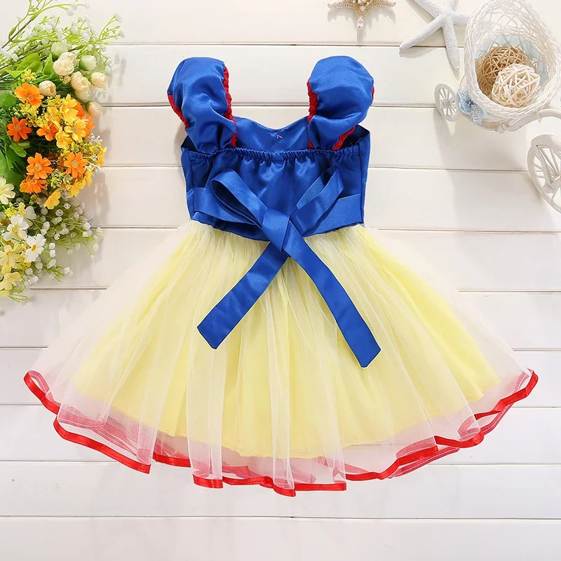 Snow White Baby Costumes for Girls 2024 New Princess Birthday Gown Carnival Party Cosplay Snow White Dress Toddler Kids Clothes