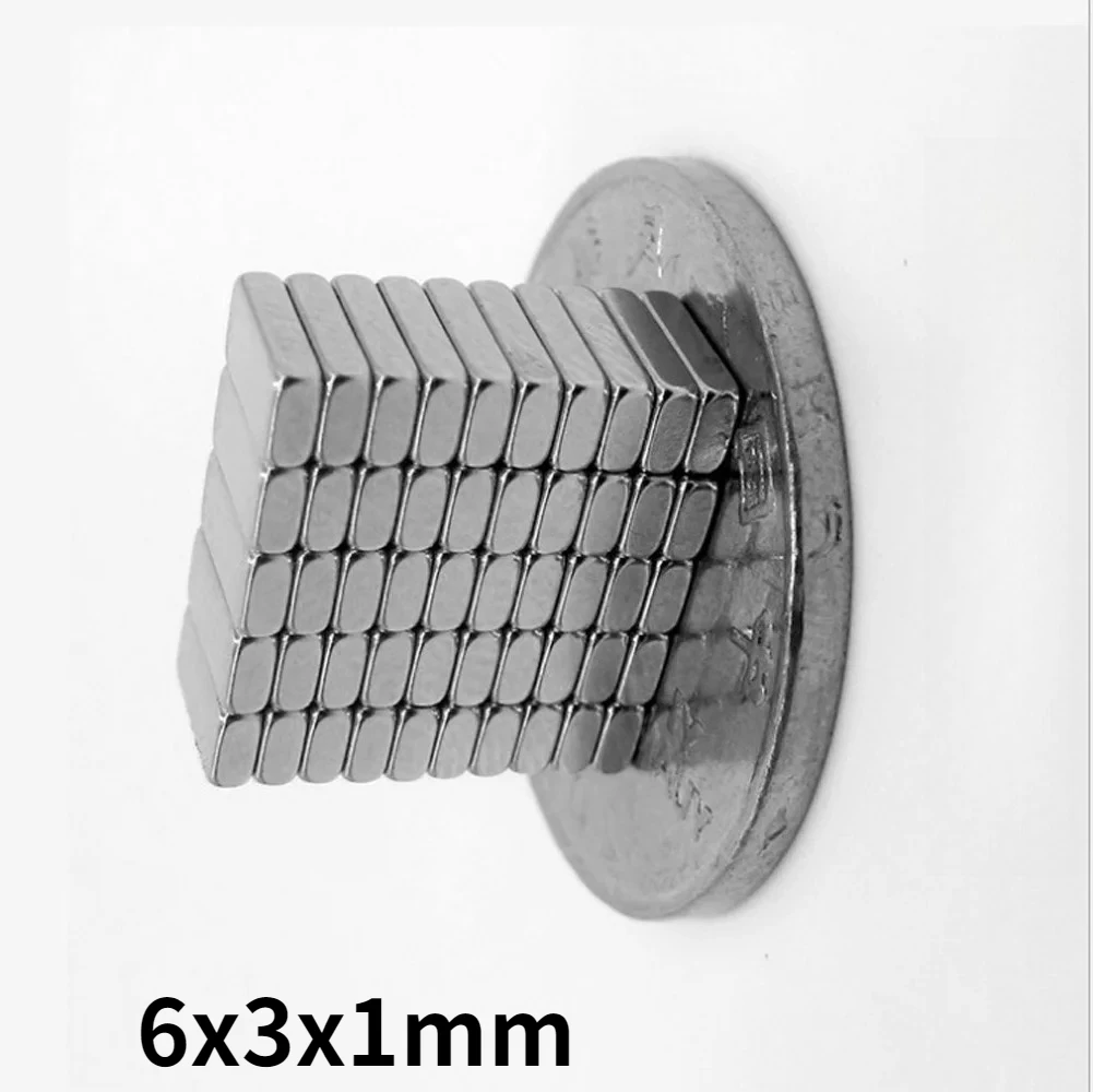 6x3x1 mm Powerful Magnets 6mmX3mm Sheet Permanent Magnet 6x3x1mm Thin Neodymium Magnetic Super Strong Magnet 6*3*1 mm