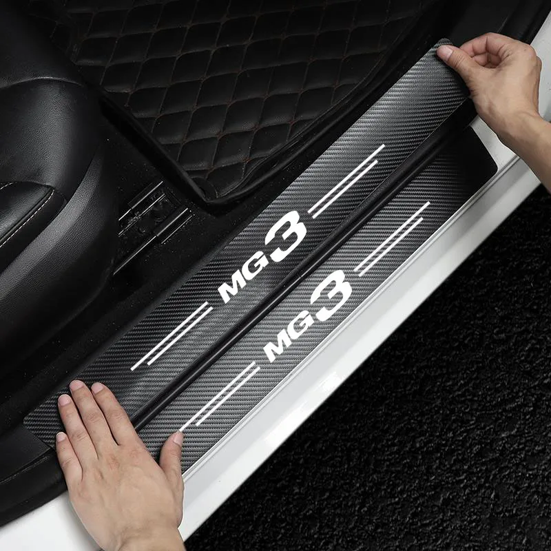 Carbon Fiber Car Trunk Bumper Protective Sticker for MG3 Motors MG ZS GS MG5 6 7 Gundam 350 Parts TF GT hector HS Accessories