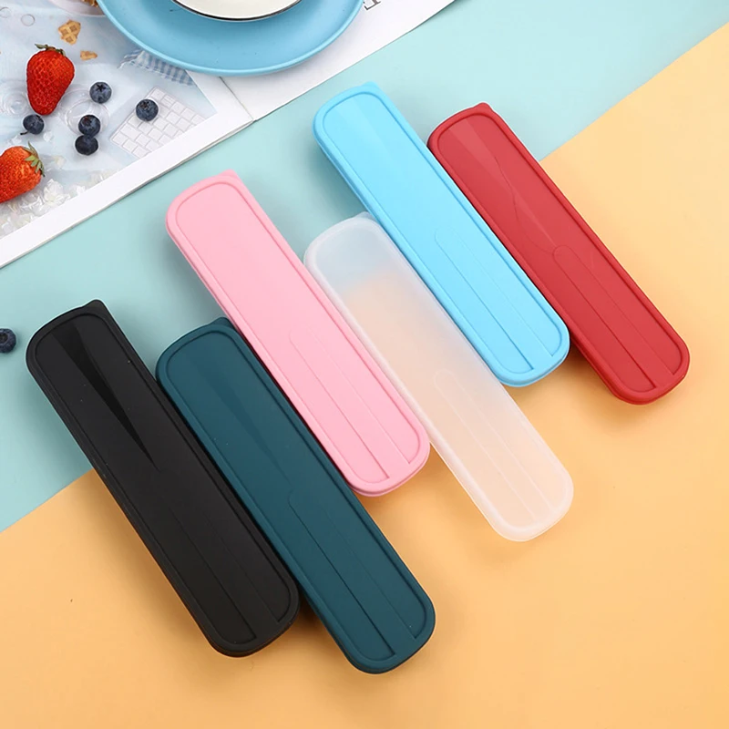 № Tableware Box Portable Flip Cover Type Cutlery Case Environmentally Friendly Chopstick Spoon Storage Box Drop-resistant