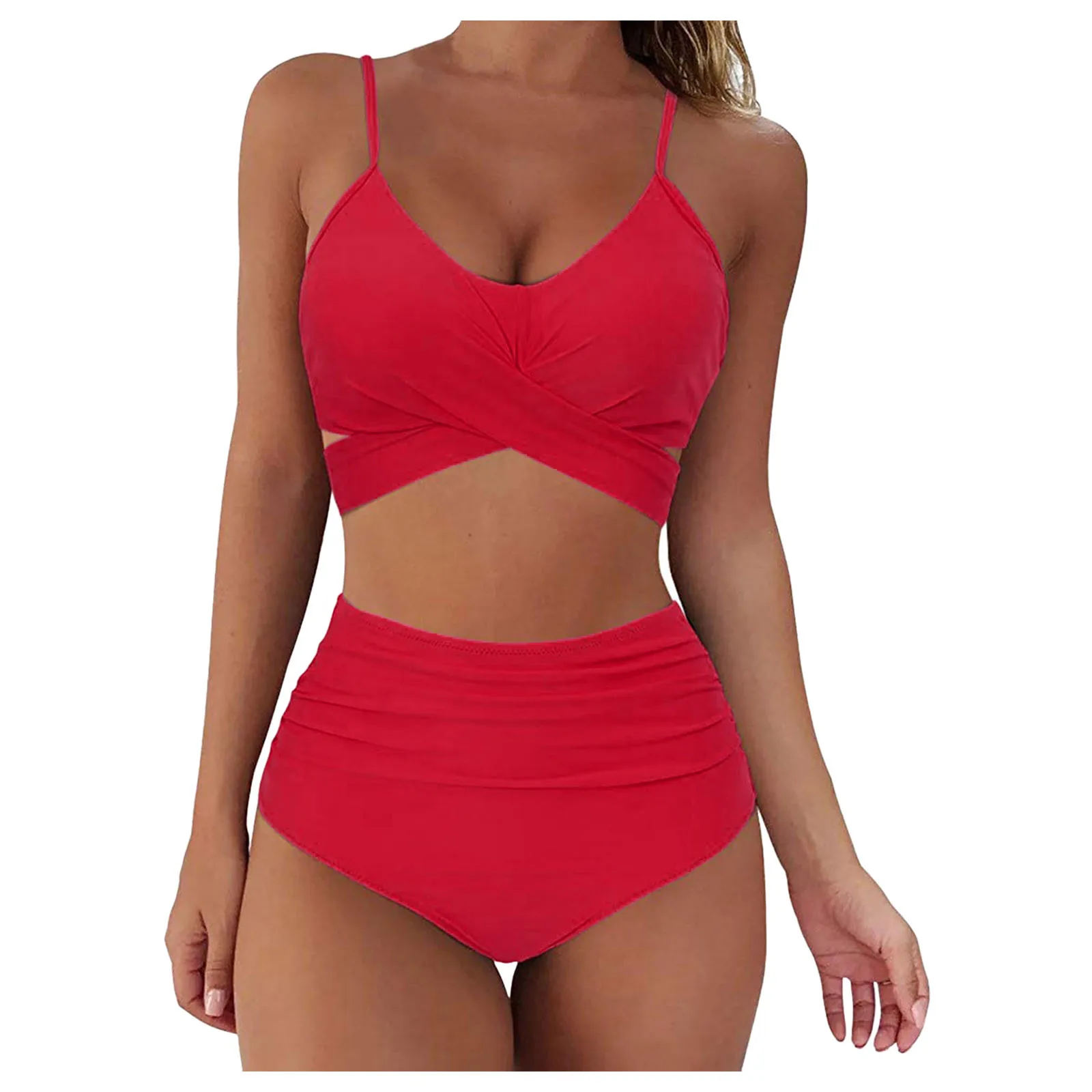 Sexy Swimsuit For Women Solid Color Push Ups High Cut Bikini Set Summer Beach Swimsuit Two-Piece Set Swimsuit Female BañAdor