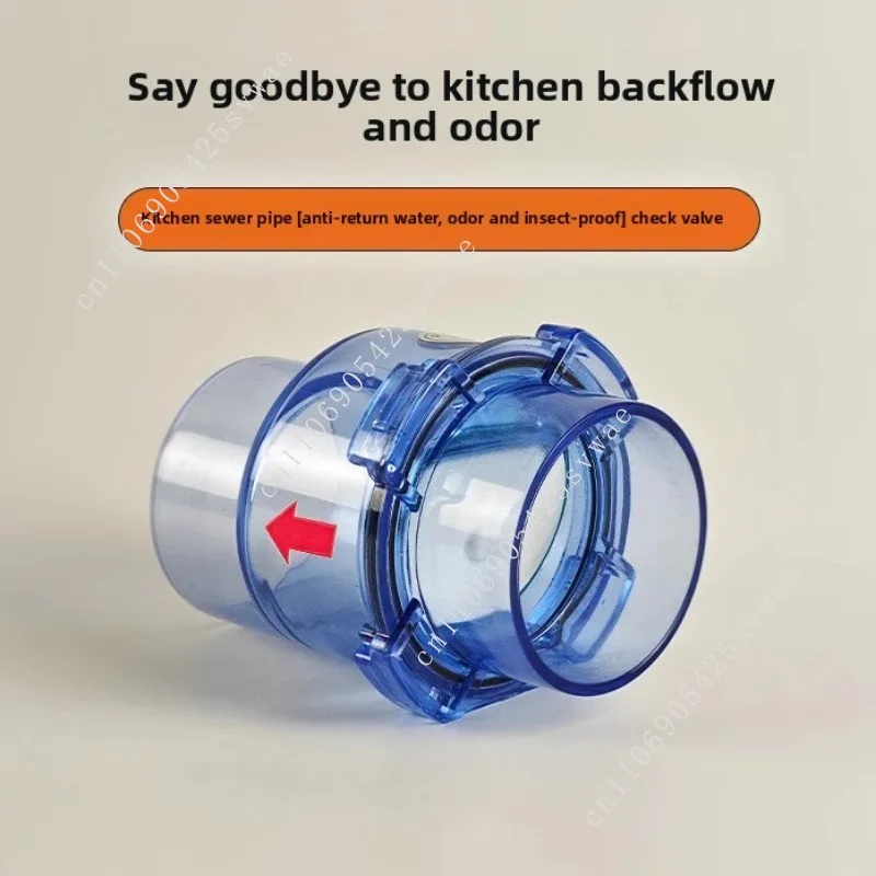 

Kitchen and bathroom sewer pipe check valve, deodorant and anti-return water check valve 50PVC drain one-way water stop valve