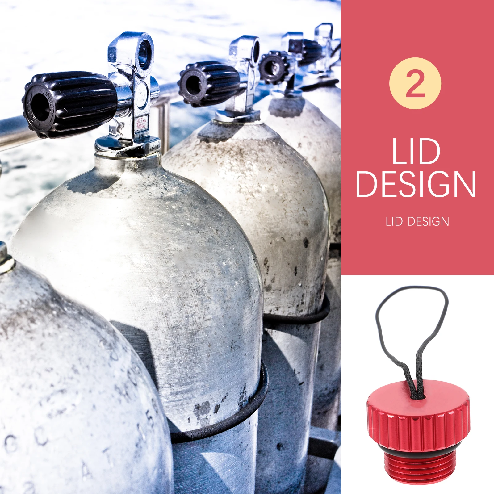 

1PC Red Diving Tank Valve Protector Cap 6061 Aluminum Lightweight Dust Proof Side Accessory for Air Cylinder Metal Valve
