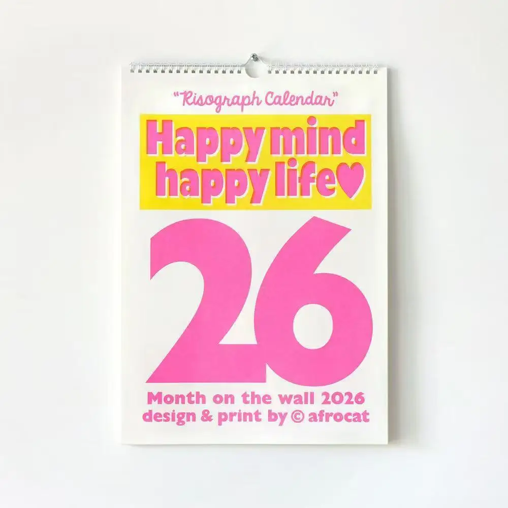 

Настенный календарь на 2026 год, корейский милый календарь для спальни, домашний декор, подарки на день Святого Валентина, креативное украшение стены, реквизит для фотосессии