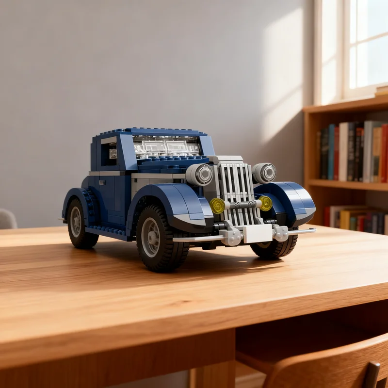 477pcs MOC Team Fordes 40 V8 3-Window Coupe Navy Model Building Blocks Christmas Gift Toy Birthday Art DIY Assemble Collection