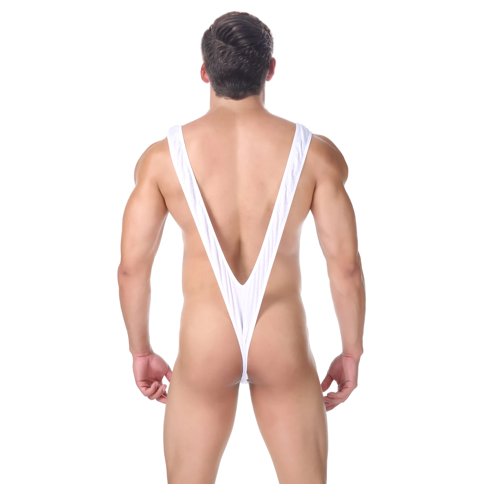 CLEVER-MENMODE Sexy Strap Underwear Men Mankini One Piece G String Thong Body Costume Snowman Christmas Bodysuit Lingerie