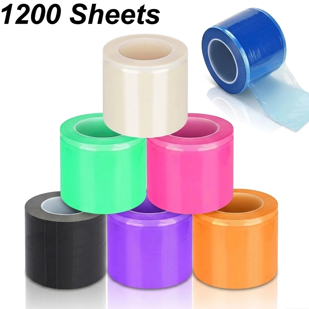 1200pcs Disposable Barrier Film Roll Protective Film Adhesive Tattoo Dental Waterproof Anti fouling Plastic Clear Wrap 10x15cm