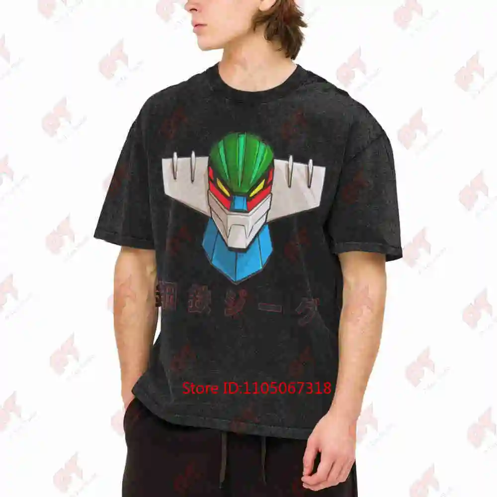 Steel Kotetsu Jeeg Super Robot 70s Anime Vintage Washed Tee Pure Cotton T-Shirt
