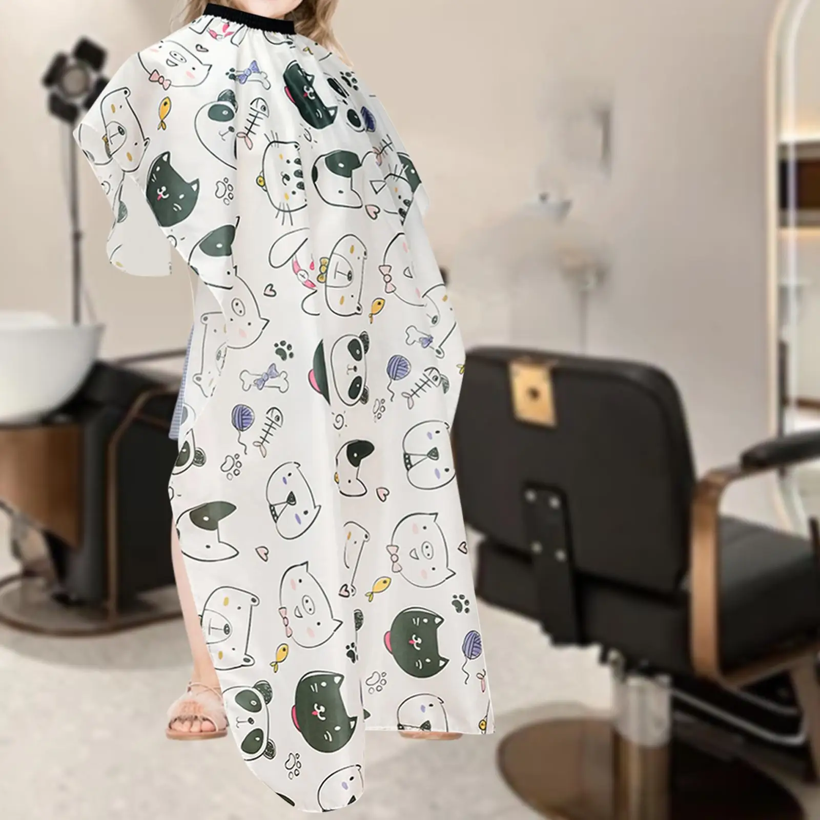 Kids Haircut Cape Cartoon Hair Cut Apron for Styling Hair Dye Barber Shop