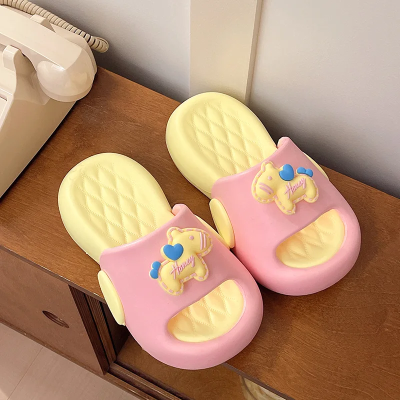 Plattform-Damen-Hausschuhe für den Sommer: Niedliche Cartoon-Designer-Schuhe für Mädchen – Indoor- und Outdoor-Strand-Slides mit weicher, dicker Sohle und rutschfest