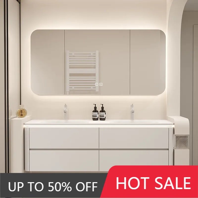 Customized DuPont Corian Bathroom Vanity Set with Integrated Basin round Corner Wash Sink - Imported Quality
