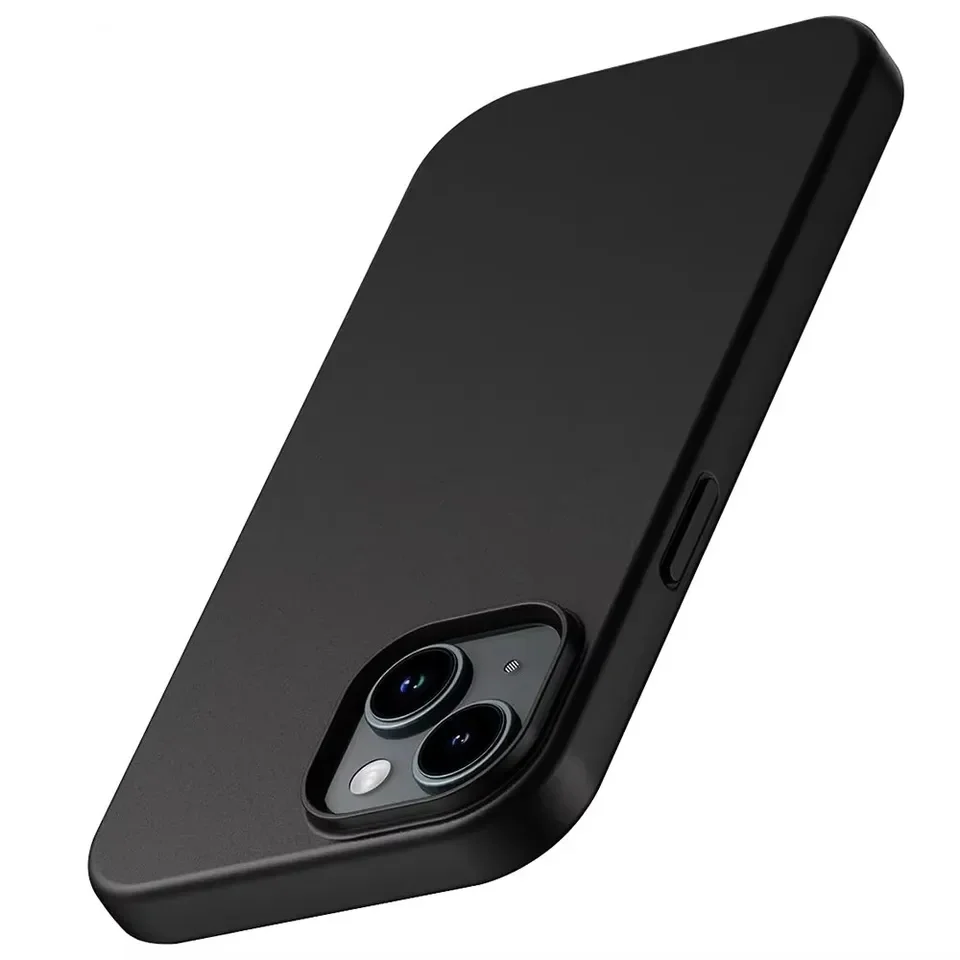 

Luxury Matte Silicone Soft Case For iPhone 16 15 14 Plus 13 12 Mini 11 Pro XS Max X XR SE 2 3 7 8 Plus Solid Black Back Cover