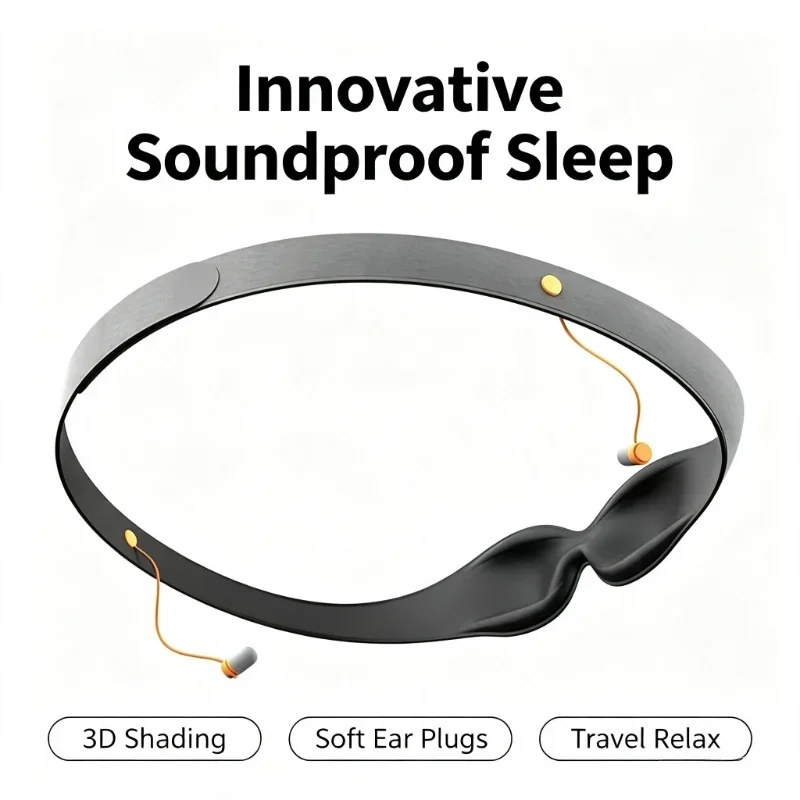 3D Sleep Eye Mask Soft Shading Eye Patch with Noise Reduction Ear Plugs for Travel Relax Noise Reduction Indoor