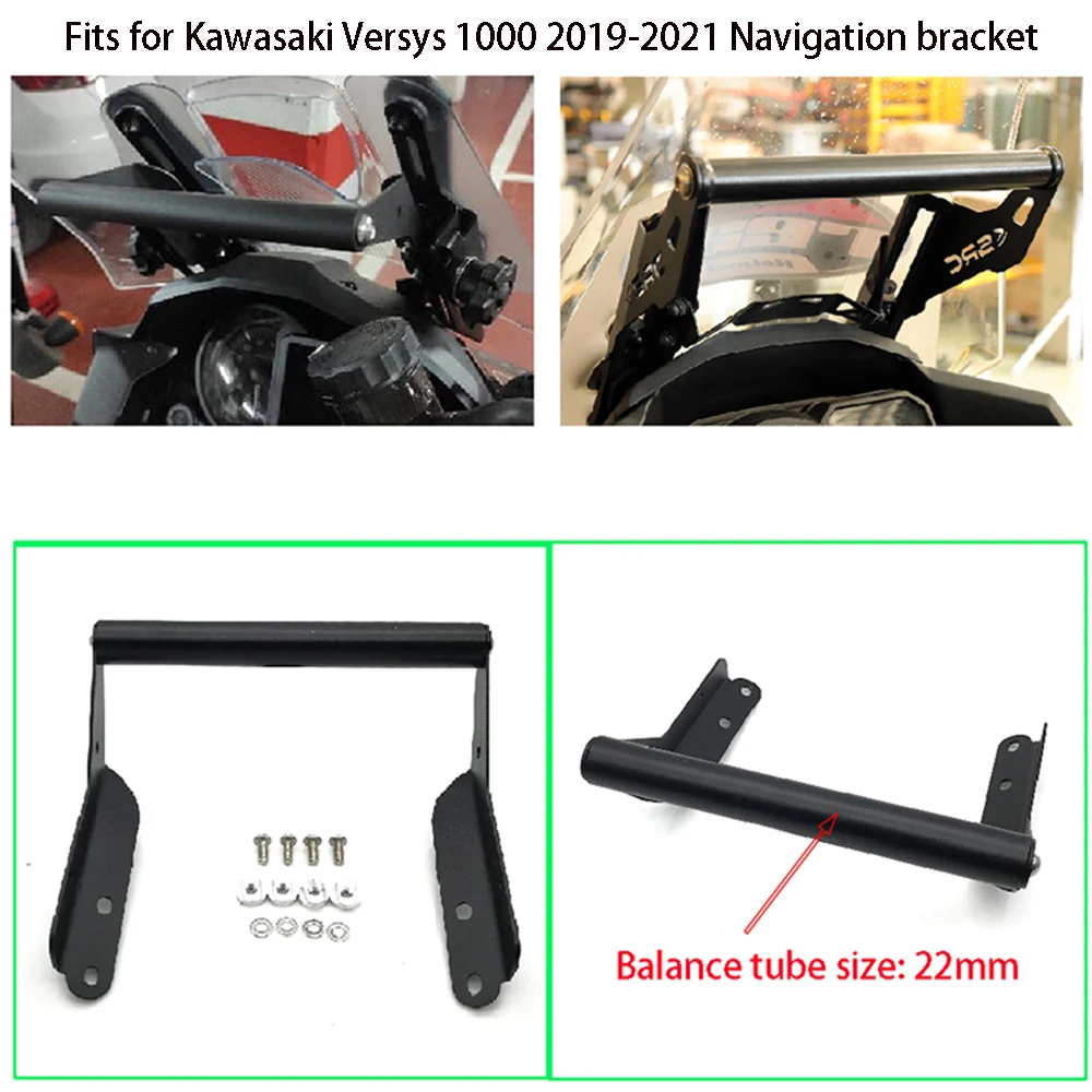 

Fits for Kawasaki Versys 1000 SE LT ABS KLZ1000 2019-2023 Motorcycle Smart Phone And GPS Navigation Holder Adapt Plate Bracket