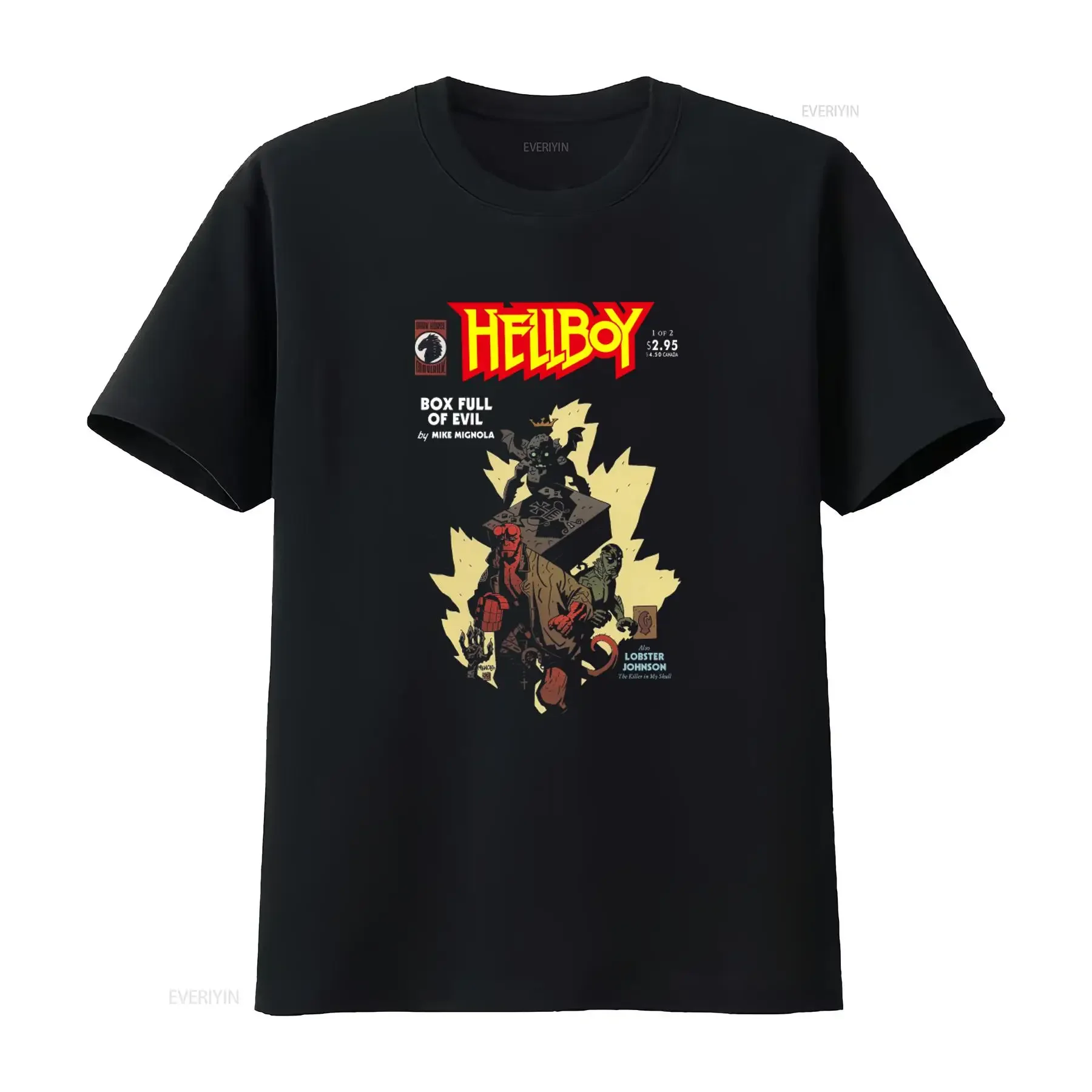 Hellboy Box Full Of Evil T Shirt Available in All Sizes Perfect for Comic Fans vintage Washed Breathable homme graphic Casual